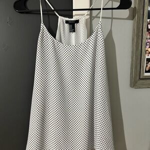 Forever 21 White Dress with Black Dots